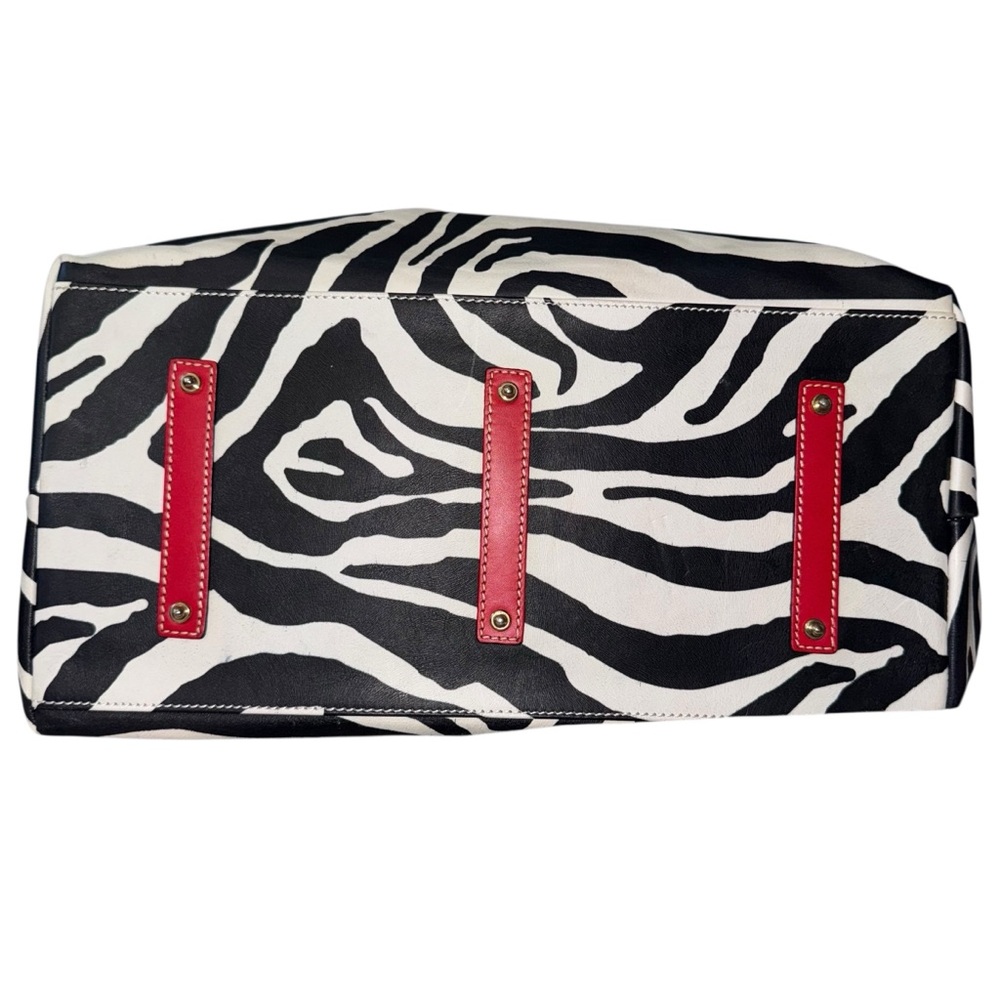 Zebra Print Statement Lockable Red Leather Trim S… - image 2